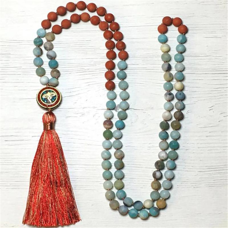8mm Amazonite 108 Beads Necklace Healing Buddhism Reiki Wristband
