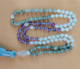 6mm Amethyst Moonstone 108 Beads Tassel Necklace Chakra Bracelet