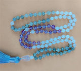 6mm Amethyst Moonstone 108 Beads Tassel Necklace Chakra Bracelet