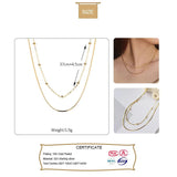TrustDavis 925 Sterling Silver Double Layer Chains Necklace