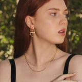 TrustDavis 925 Sterling Silver Double Layer Chains Necklace