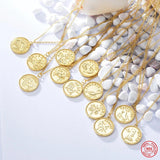 Zodiac Constellation Necklace Astrology Pendant 925 Sterling Silver