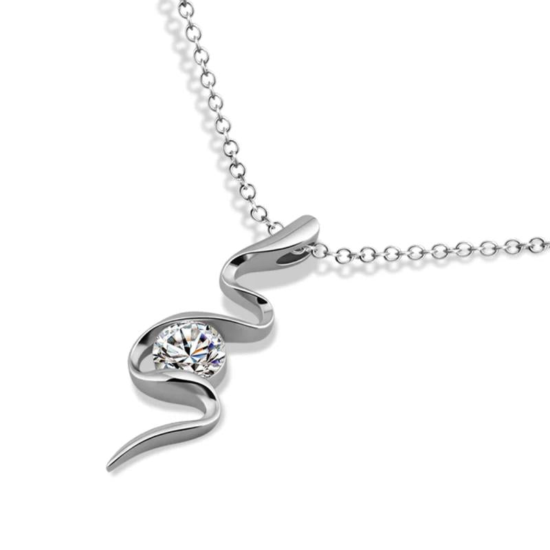925 Silver Snake Necklace Women Pendant Choker Jewelry Gift