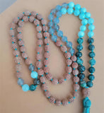 8mm Amazonite 108 Beads Tassel Necklace Meditation Bracelet