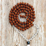 8mm Rudraksha Quartz Gemstone Beads Necklace Relief Spirituality Wristband Gift