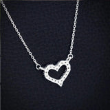 S925 Silver Love Heart Necklace Female Pendant Short Clavicle Chain