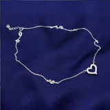 S925 Silver Love Heart Necklace Female Pendant Short Clavicle Chain
