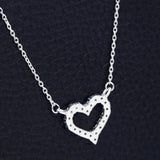 S925 Silver Love Heart Necklace Female Pendant Short Clavicle Chain