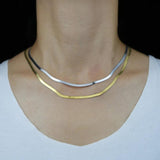 3mm Snake Chain Choker Necklace for Women - 925 Sterling Silver Layer Necklaces