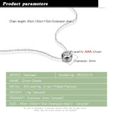 S925 Sterling Silver Necklace Zircon Pendant Solid Silver Necklace