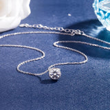 S925 Sterling Silver Necklace Zircon Pendant Solid Silver Necklace