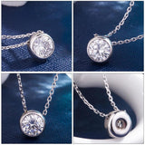 S925 Sterling Silver Necklace Zircon Pendant Solid Silver Necklace