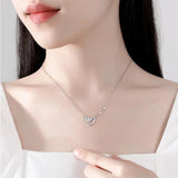 925 Silver Infinity Love Heart Necklace Zircon Choker