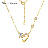 925 Silver Infinity Love Heart Necklace Zircon Choker