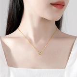 925 Silver Infinity Love Heart Necklace Zircon Choker