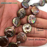 Baroque Pearl Choker Statement Necklace Brown Coffee Round Coin Flat Shape