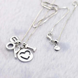 I Love You Necklace with Silver Chain
