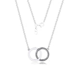 925 Sterling Silver CZ Circles Necklace Women Fine Jewelry Collar Pendant