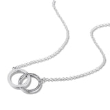 925 Sterling Silver CZ Circles Necklace Women Fine Jewelry Collar Pendant