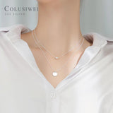 Colusiwei 925 Silver Beads Double Chain Necklace for Women