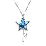 925 Silver Crystal Star Pendant Necklace Elegant Gift for Her