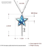 925 Silver Crystal Star Pendant Necklace Elegant Gift for Her