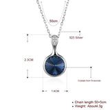 Classic Crystal Round Pendant Necklace 925 Silver Jewelry
