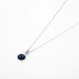 Classic Crystal Round Pendant Necklace 925 Silver Jewelry