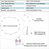 Baroque Pearl Necklace Sterling Silver Pendant