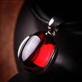 High-end Natural Garnet Sterling Silver Necklace Pendant
