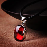 High-end Natural Garnet Sterling Silver Necklace Pendant