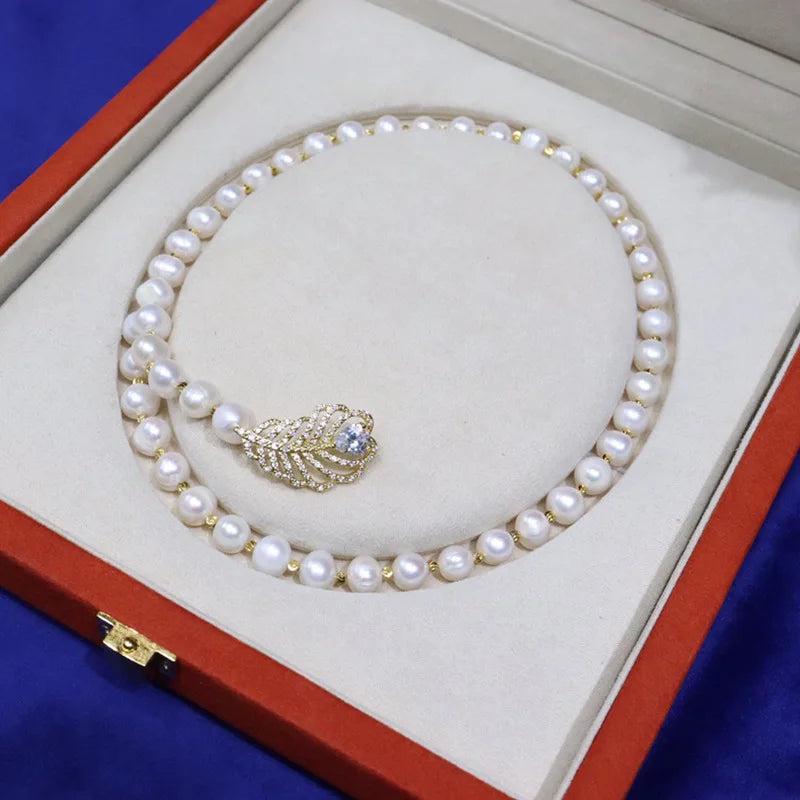 9-10mm Freshwater Pearl Necklace for Women Wedding