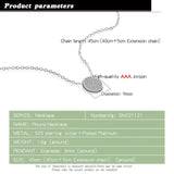 925 Silver Necklace Women Round Pendant Chain Solid Silver Jewelry