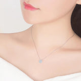 925 Silver Necklace Women Round Pendant Chain Solid Silver Jewelry