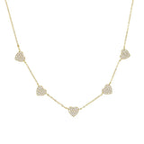 925 Silver CZ Love Heart Choker Necklaces Gothic Style Jewelry