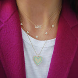 925 Silver CZ Love Heart Choker Necklaces Gothic Style Jewelry