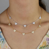 925 Silver CZ Love Heart Choker Necklaces Gothic Style Jewelry