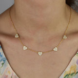 925 Silver CZ Love Heart Choker Necklaces Gothic Style Jewelry