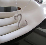 Big Heart & Arrow CZ Paved 925 Sterling Silver Open Heart Necklace