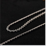 Real 925 Sterling Silver 2MM Thin Chains Necklaces Men Fine Jewelry