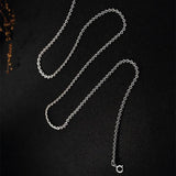 Real 925 Sterling Silver 2MM Thin Chains Necklaces Men Fine Jewelry
