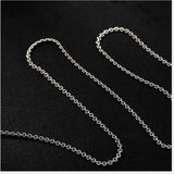 Real 925 Sterling Silver 2MM Thin Chains Necklaces Men Fine Jewelry