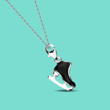 925 Silver Necklace Snow Boot Pendant Choker Couple Gift