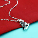 925 Silver Necklace Snow Boot Pendant Choker Couple Gift