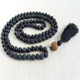 8mm Agate 108 Beads Tassels Necklace Wrist Chakra Colorful Cuff