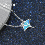 925 Silver Mobula Fish Pendant Necklace for Women ALN0479