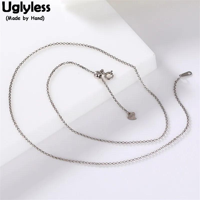 Adjustable Silver Chains Necklace for Women with Heart Charm