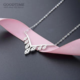 925 Sterling Silver Clavicle Necklace with Zircon Chain Pendant
