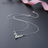 925 Sterling Silver Clavicle Necklace with Zircon Chain Pendant