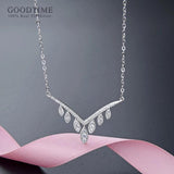 925 Sterling Silver Clavicle Necklace with Zircon Chain Pendant